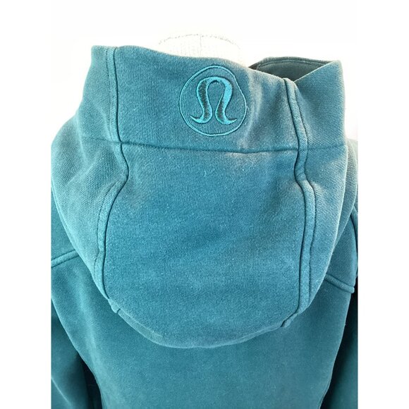 Lululemon Full-Zip Sweatshirt Hoodie Jacket Womens Size 6  Teal Green Cotton - Picture 10 of 10
